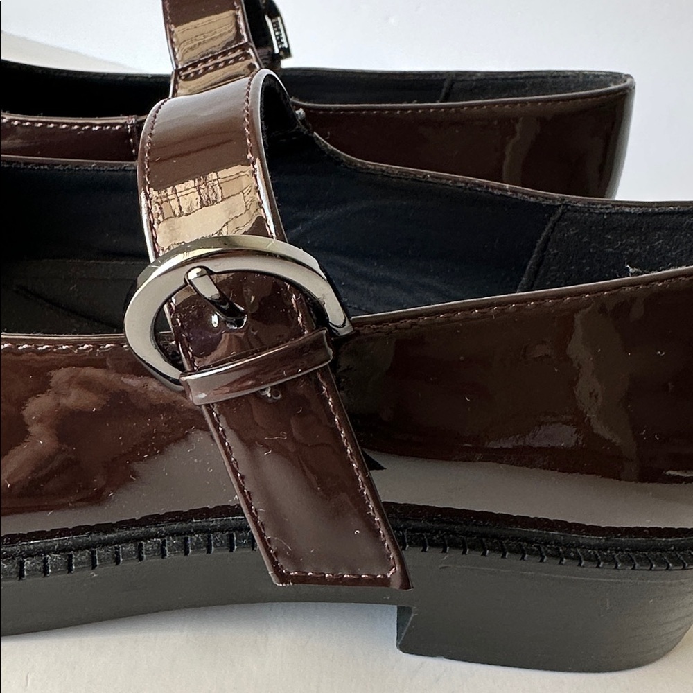 Zara Women’s Platform Mary Jane Shoes Size 8 Color Burgundy - Picture 10 of 17